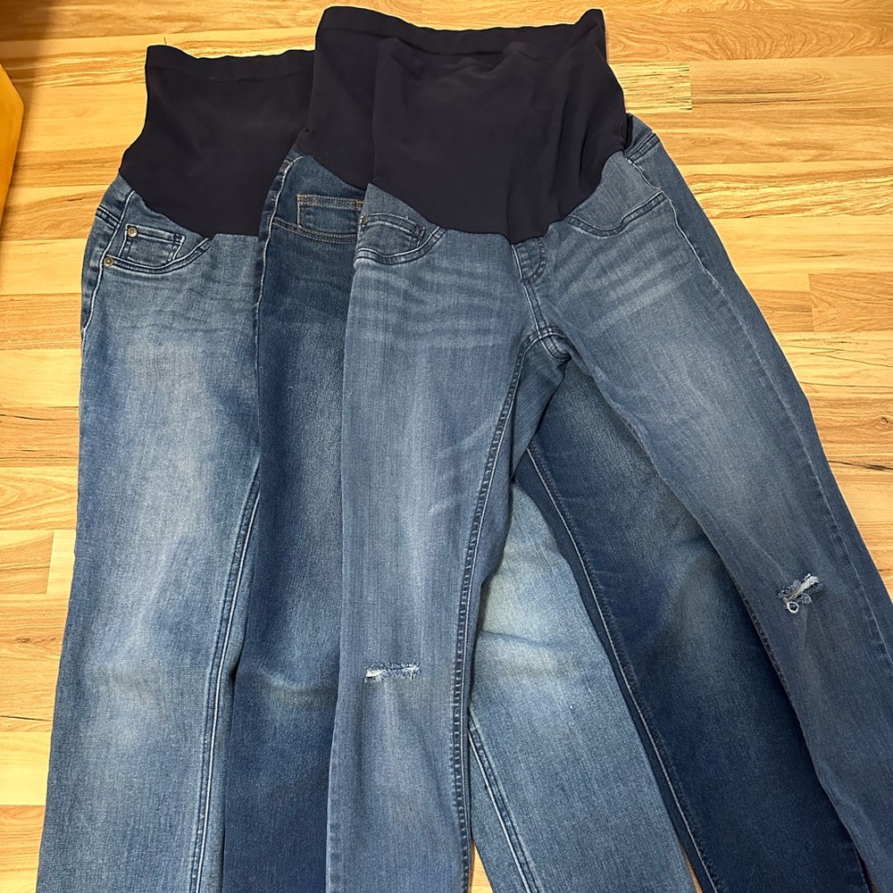 Indigo Blue Maternity Skinny Jeans, Lot of 3